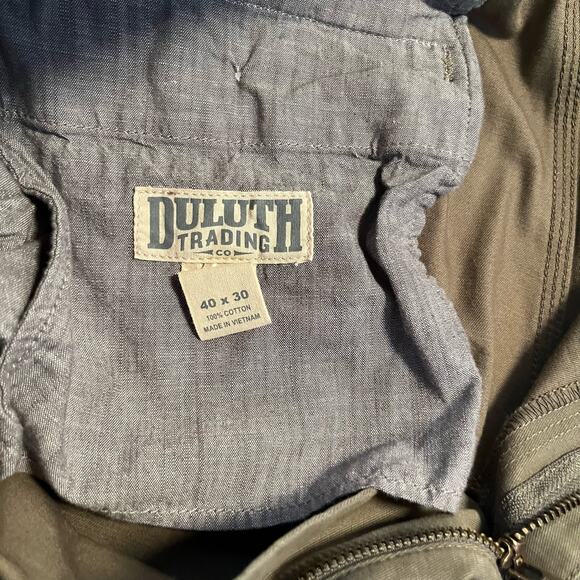 Duluth Trading Pants Size 40 x 30 Green Khaki Chino Cotton - Picture 4 of 13
